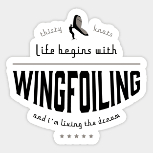 Life begins with Wingfoiling Sticker